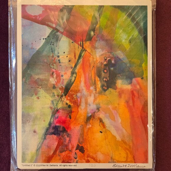 Ellen DeMaria watercolor abstract, 8x10, NWT - Picture 1 of 7
